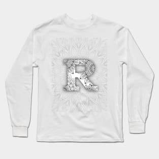 'R' Intricate Pattern Long Sleeve T-Shirt